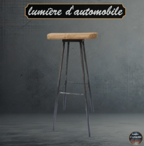 Tabouret sur mesure création Lumière d'automobile, Corrèze